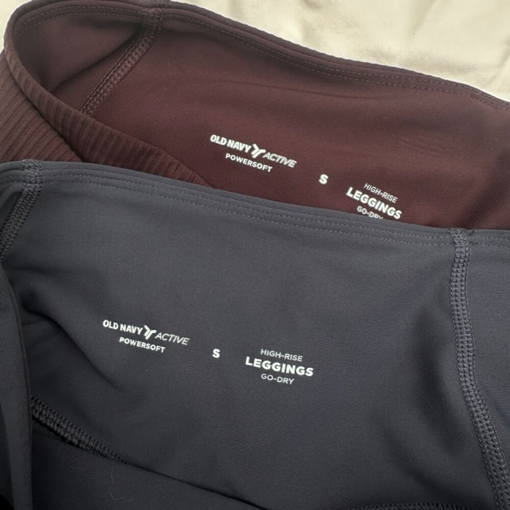 SET (2) Old Navy High Waist PowerSoft Pocket Leggings - S - Picture 6 of 6